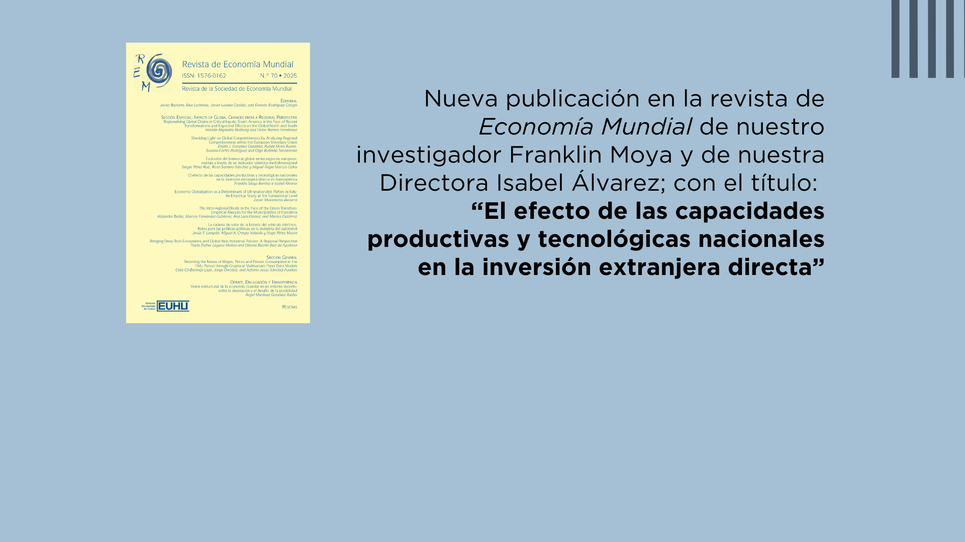 Nueva publicación: “El efecto de las capacidades productivas y tecnológicas nacionales en la inversión extranjera directa